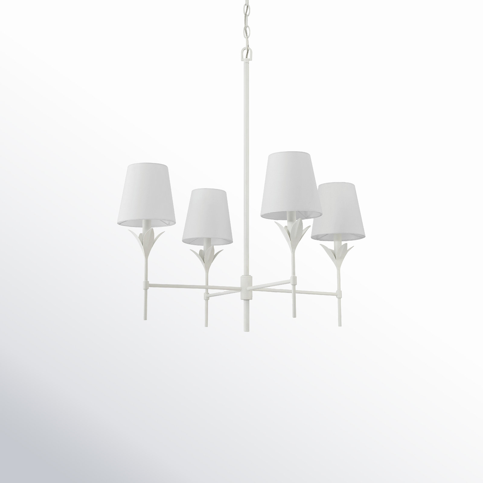 4 - Light Dimmable Chandelier, Matte White