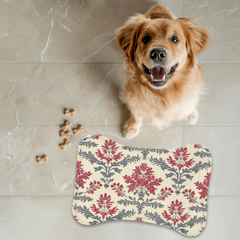 Regency Flourishes - 1 Piece Bone Shape Feeding Mat, Small (14")