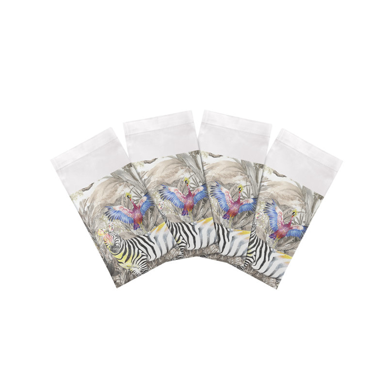 Serviettes de table en satin de coton Arcadia Zebra