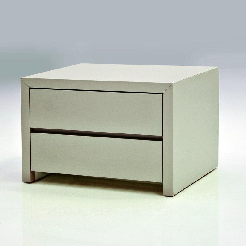 Blanche Nightstand, High Gloss Stone, 16" H x 24" W x 18" D