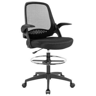Tall Office Chair Drafting Chair Mesh Computer Chair Flip-Up Armrests Ergonomic Standing Desk Chair With Lumbar Support And Swivel Rolling Executive C