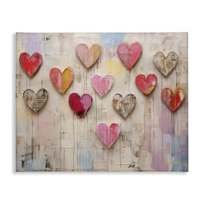 "Playful Love Hearts", art mural sur toile par LSR Design Studio