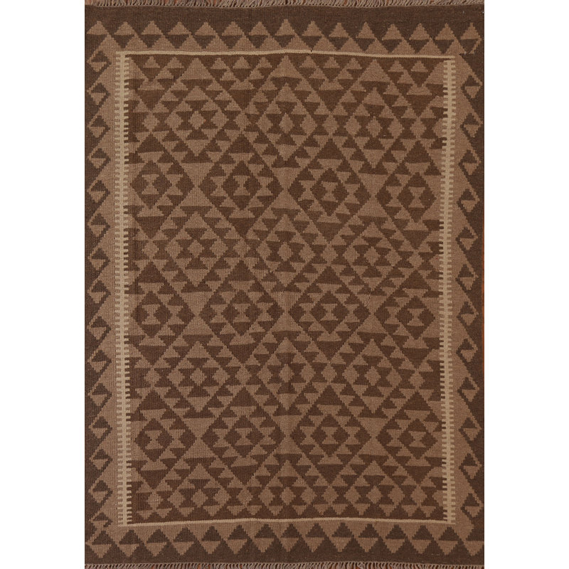 Tapis tribal brun Kilim 5 x 6