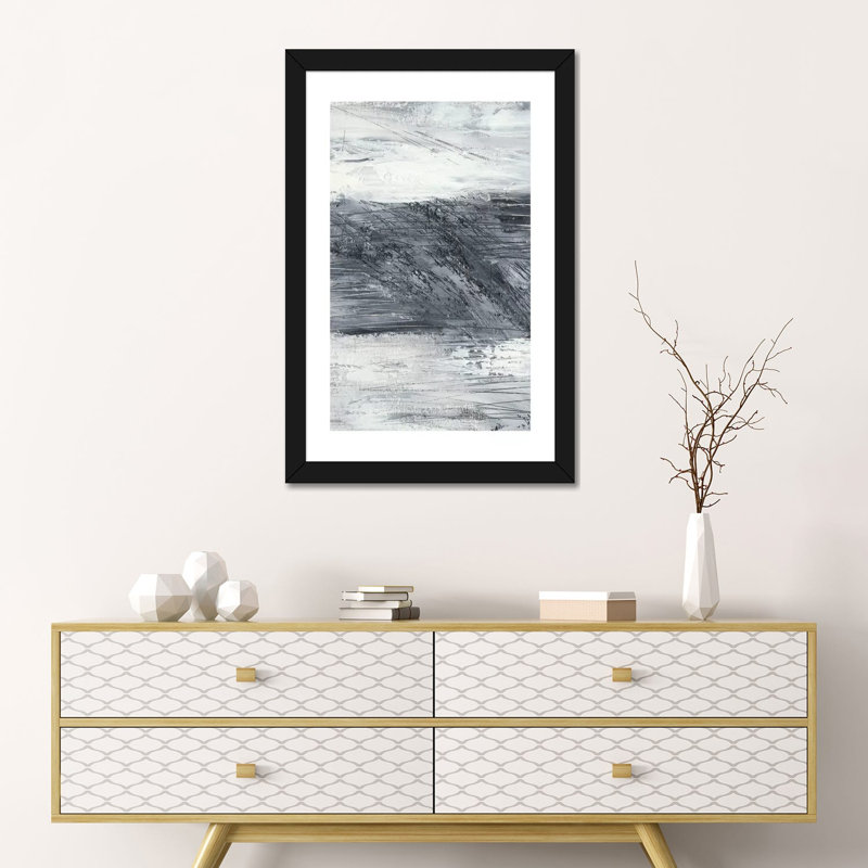 "Conductivité I" par Ethan Harper, reproduction d’art, H 24 po x l 16 po x P 1 po, Papier encadré noir, Blanc