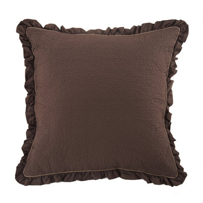 Lone Star Ruffled Cotton Reversible Throw Pillow