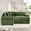 Canapé modulaire surdimensionné surdimensionné en nuage, canapé modulaire convertible, accoudoirs très épais avec repose-pieds, tissu velours côtelé doux, conception ergonomique, assemblage facile, pour les salons, salles de lecture, vert