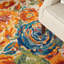 Tapis orange / beige / vert à motif floral Latarra-1231470111