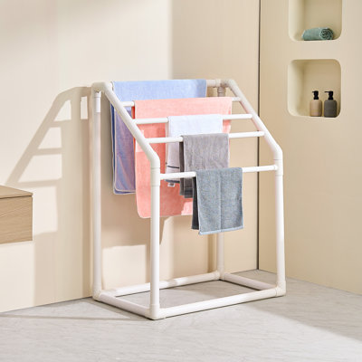 37 " Plastic 4 - Bar Freestanding Towel Rack