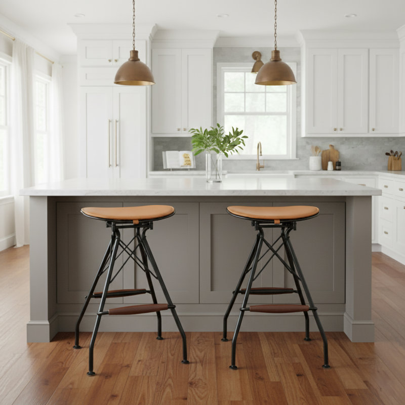 Tabouret de bar et de comptoir Belgr, Beige, Tabouret de comptoir (assise de 24 po de hauteur)