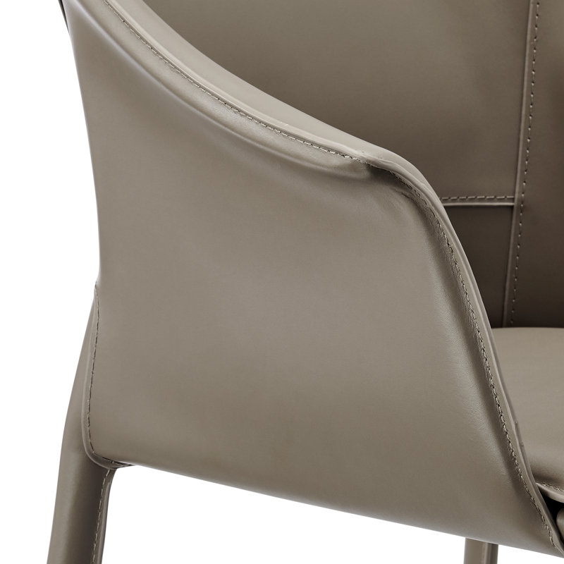 Bannister Upholstered Recycled Leather Dining Armchair, Light Mocha, Light Mocha