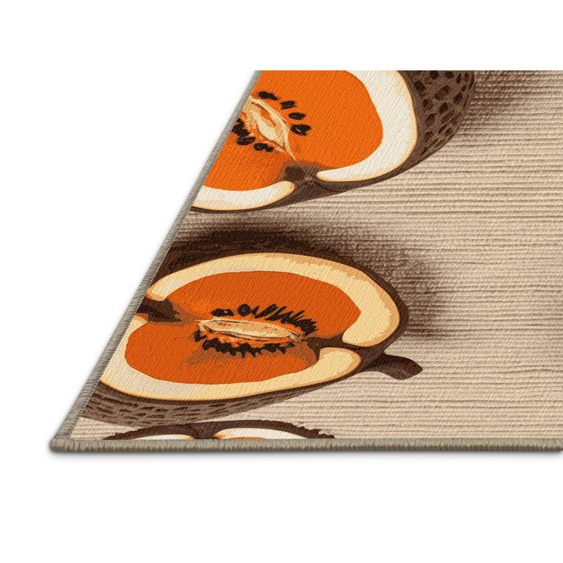 Washable Mamey Sapote Fruits Area Rug, Rectangle 5' x 7'