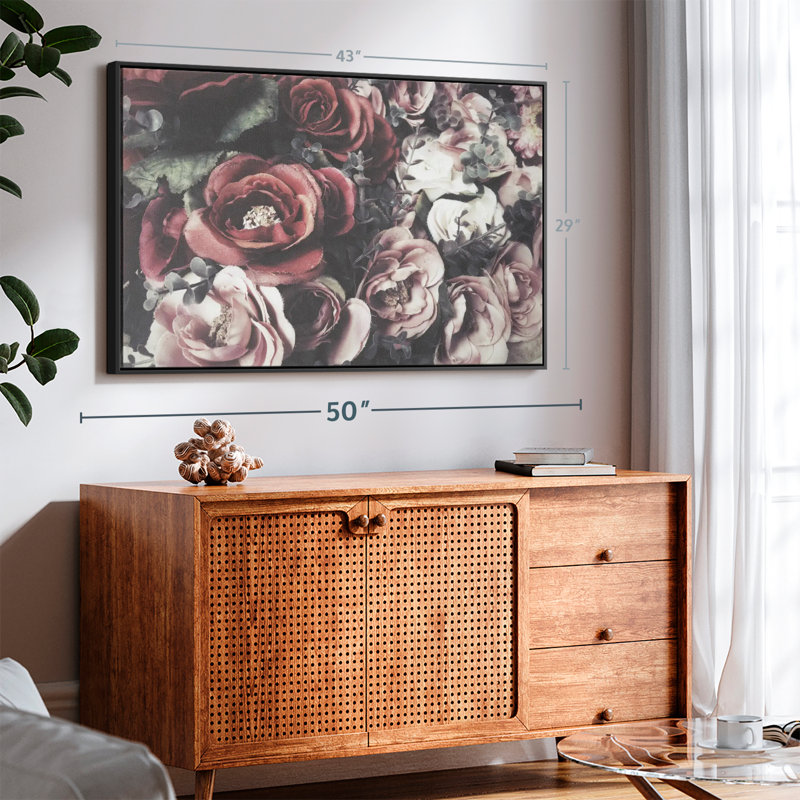 Faux Roses Canvas Print, 29" H x 43" W