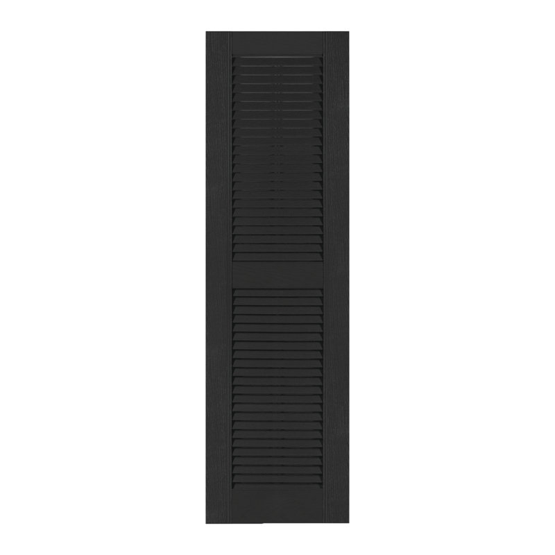Volet à persiennes sur mesure avec dessus droit, Noir, 59", 17.75"