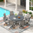 Ensemble repas 9 pièces pour patio avec table ronde de 60 po