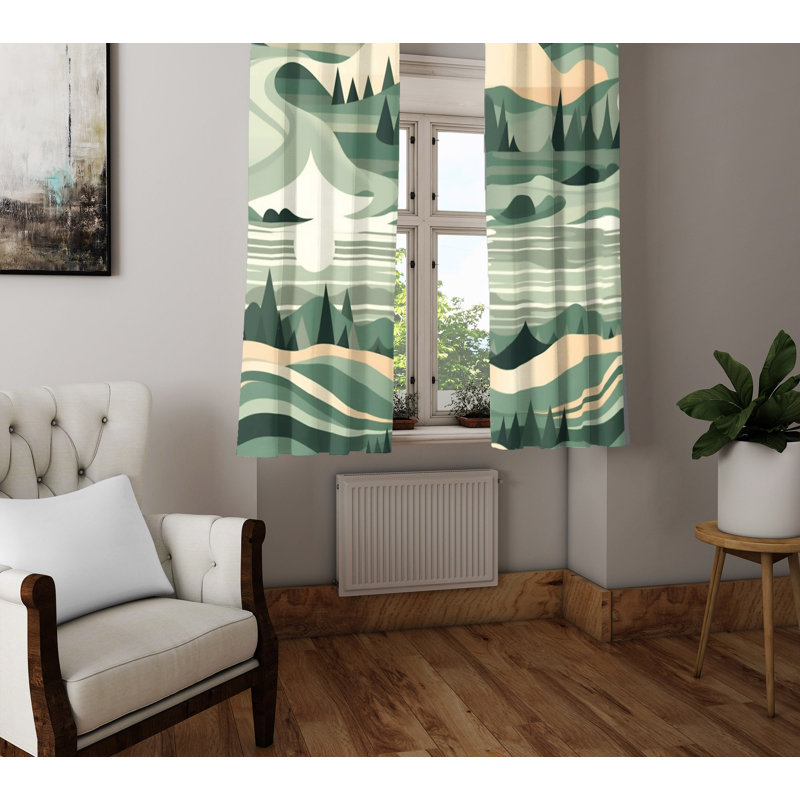 Paire de rideaux semi-transparents en polyester Betrice, L 40 po x L 61 po