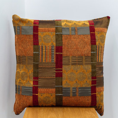 Moroccan Patchwork Cushion in Terracotta