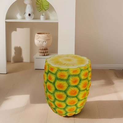 14" Oversized Pineapple Shaped Resin Stool, Side Table, Plant Stand,Indoor & Outdoor Decoration