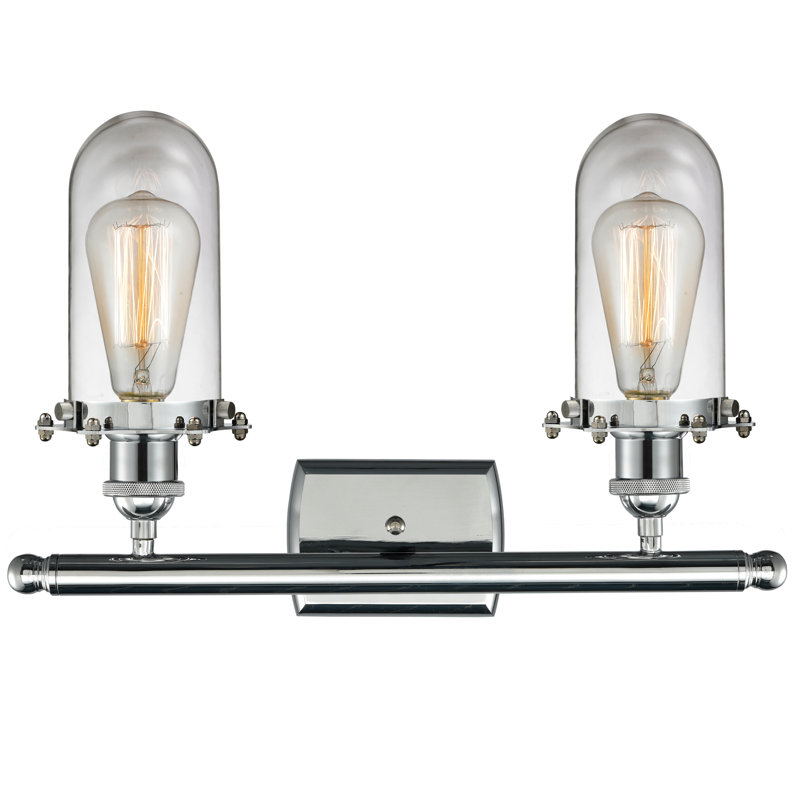 Éclairage pour meuble-lavabo 2 lumières Farview, Blanc mat, DEL, Chrome poli
