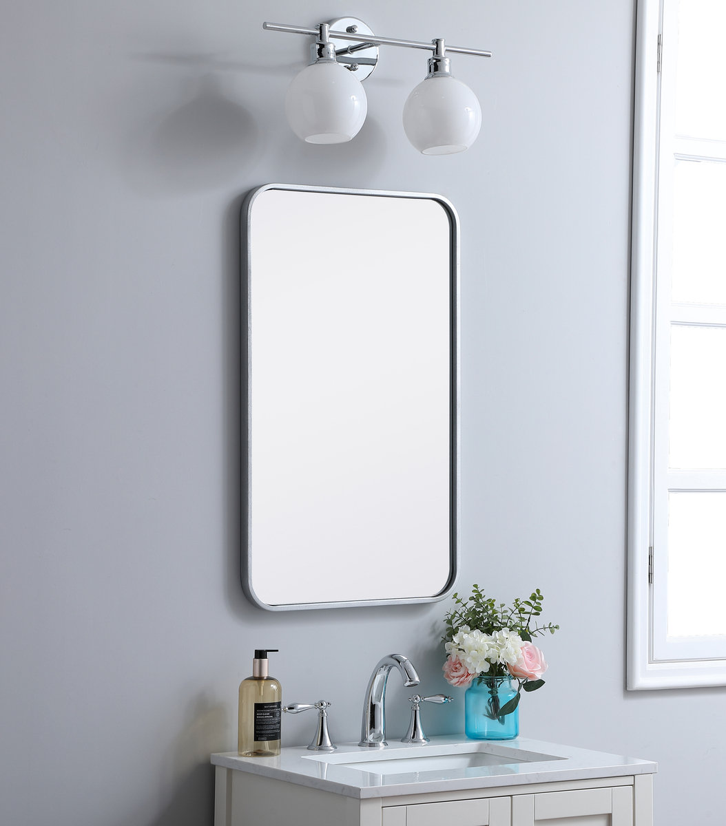 Sabine Accent Mirror, Silver, 30" x 18"