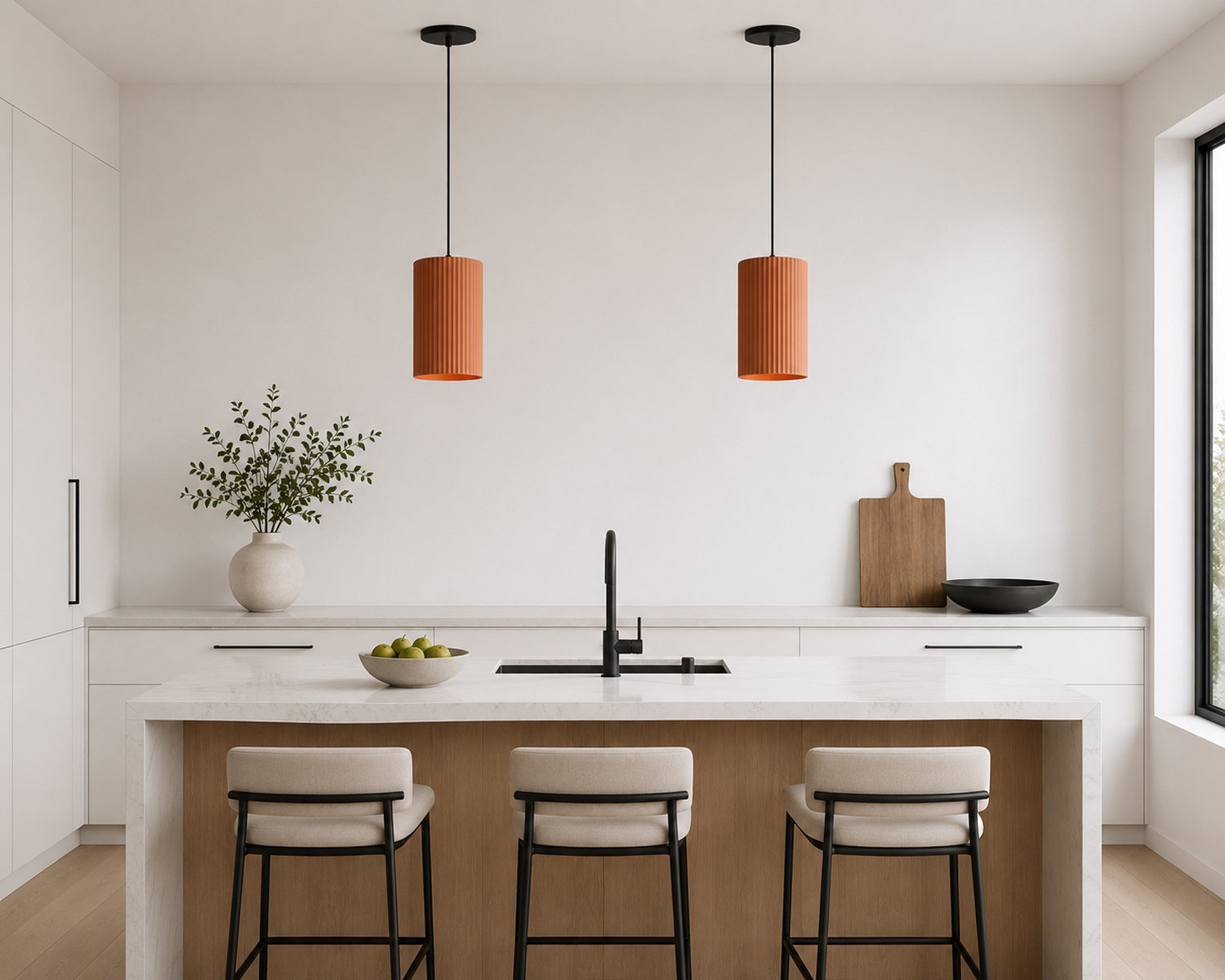 Calcott Dimmable Cylinder Single Light Pendant, Terra Cotta, Terra Cotta