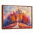 Toile avec cadre flottant brun
