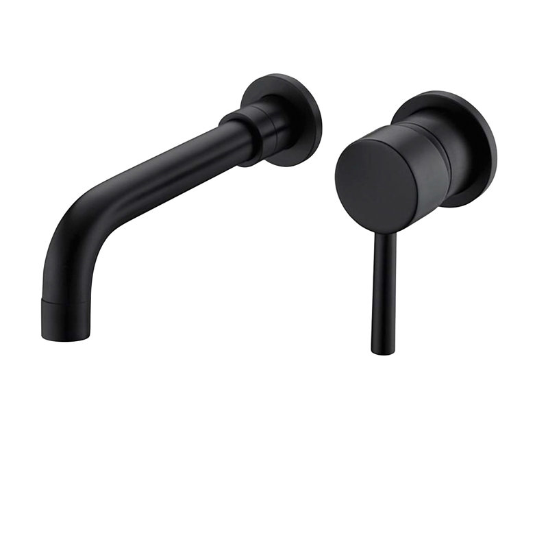 Wall Mounted Optional Single-handle Bathroom Faucet, Black