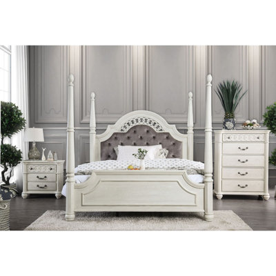 Ensemble de chambre à coucher configurable en bois massif à quatre affiches Twerton