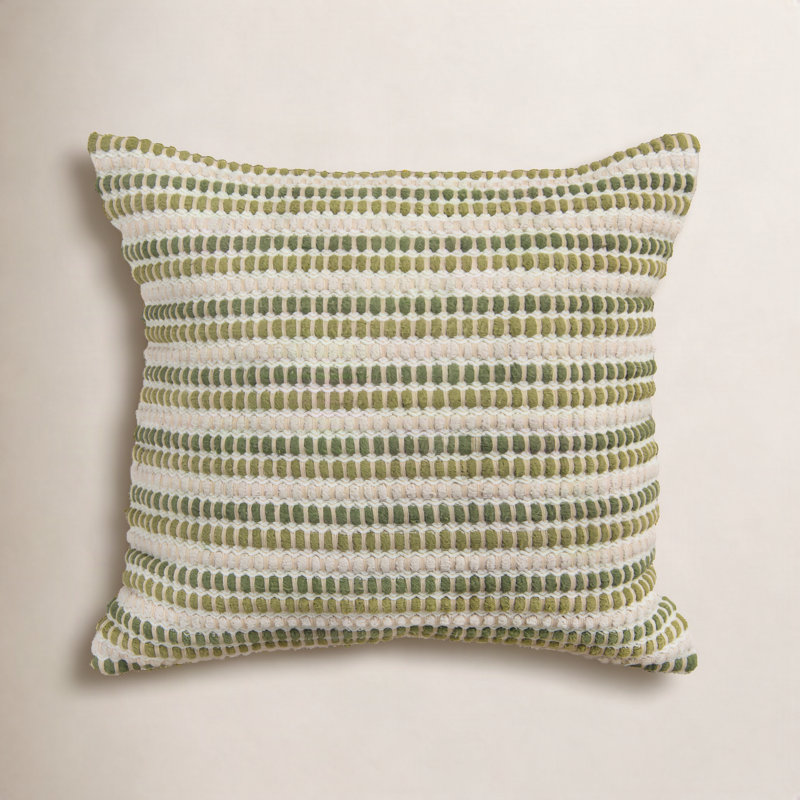 Housse et insert de coussin carré Allentown, Naturel / vert