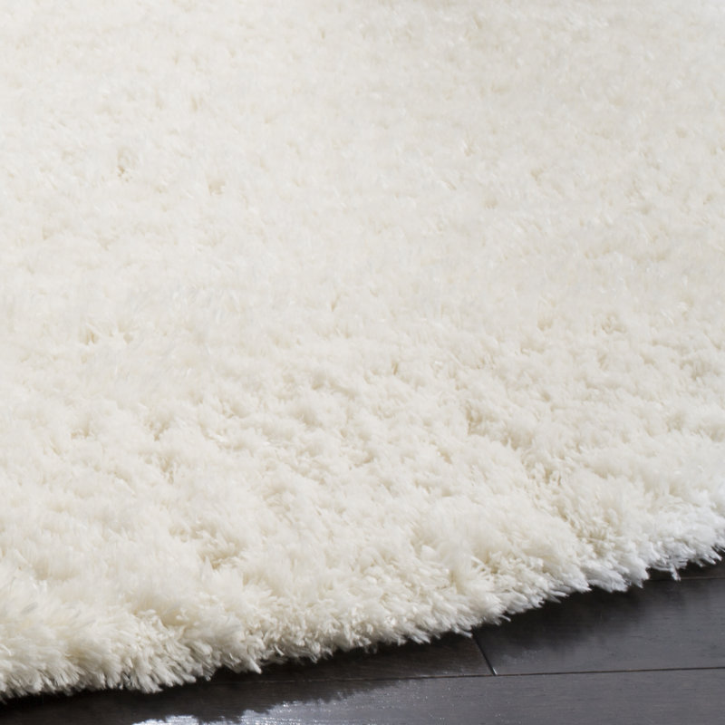 Tapis crème en polyester Nikodem, Rond 6 pi 7 po