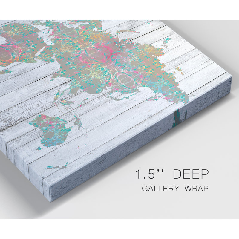 «Boho Map II», reproduction d'art sur toile, H 12 po x l 8 po