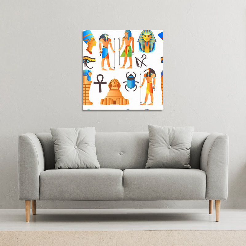 Egyptian Mythological Signs Canvas Print by Andrew Lee - Wrapped Canvas Print