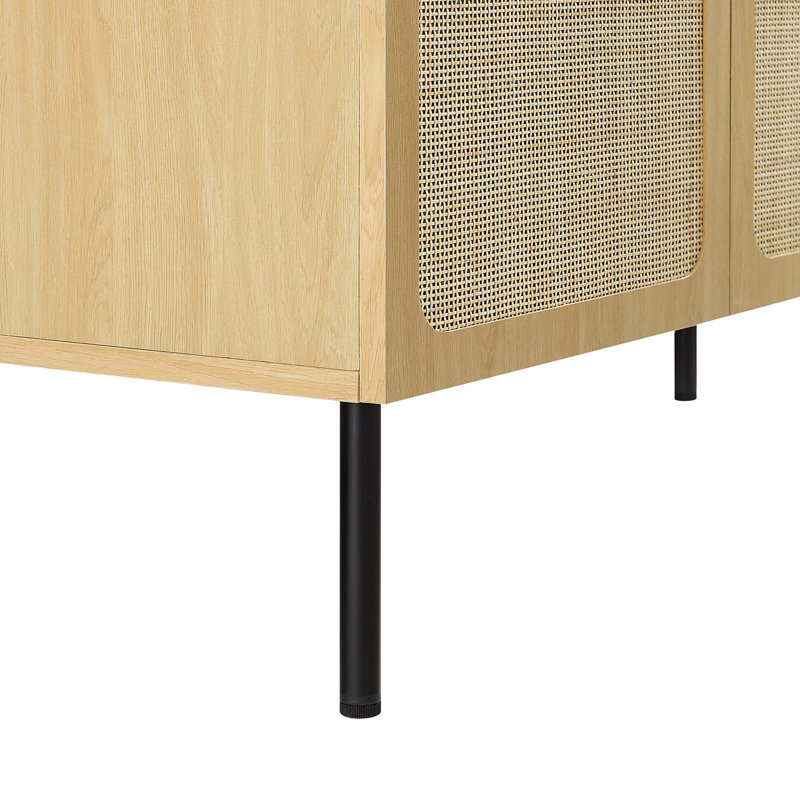 Meuble-lavabo double 48 po avec plateau en bois Modway, Chêne / noir, Noir