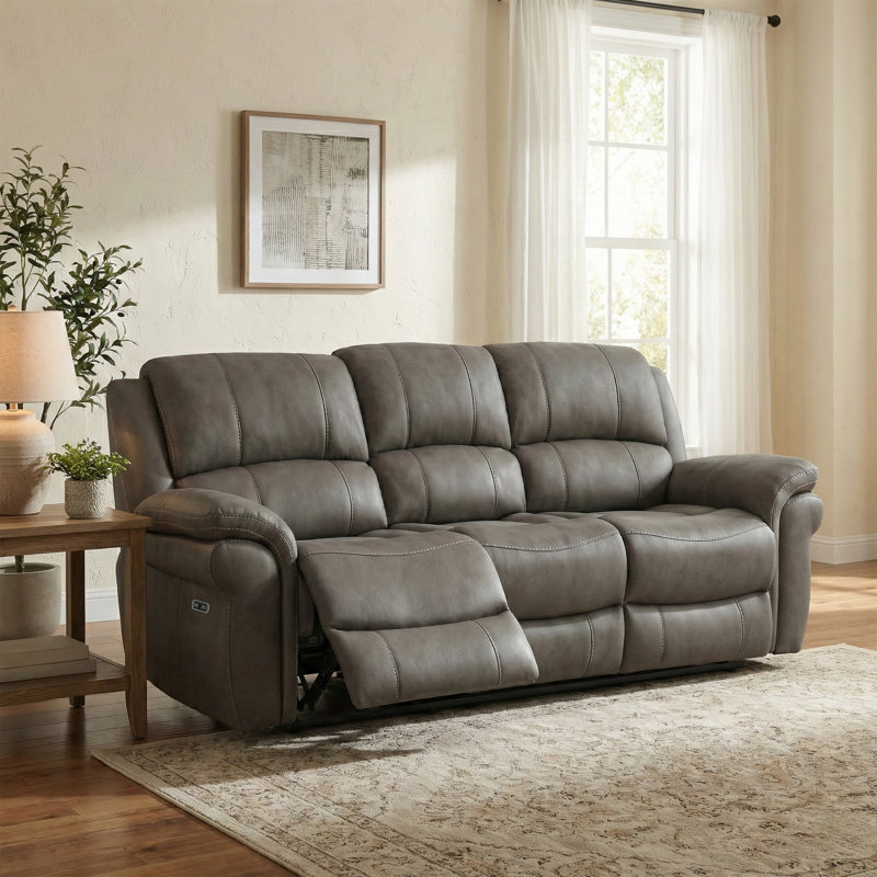 Coomes 3 Seater Electric Reclining Sofa, Grey