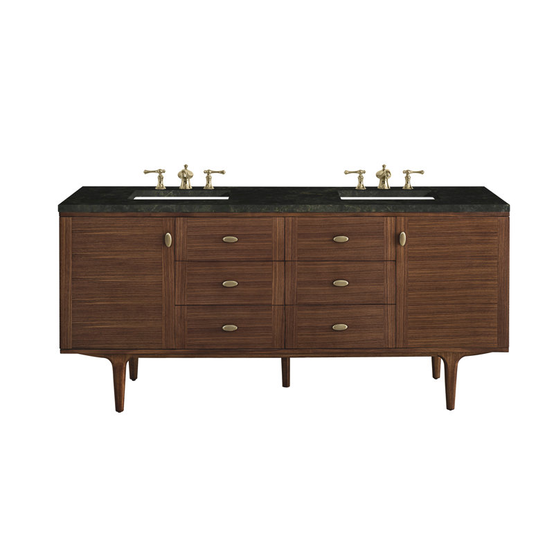 Amberly Double Bathroom Vanity Set, Phantome Eclos, 72", 8" Widespread