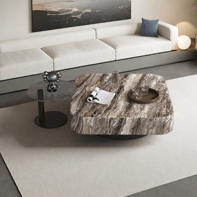 Table basse carrée en marbre italien