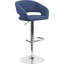 Tabouret de bar contemporain à hauteur réglable en vinyle avec dossier moyen arrondi-128648503-128649688