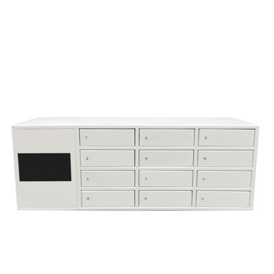 FixtureDisplays @ 25,9 po x 9,1 po x 10,4 po Système de casier de téléphone portable à écran tactile avec accès restreint à une prise de courant 110 V par fente 10210-BLANC