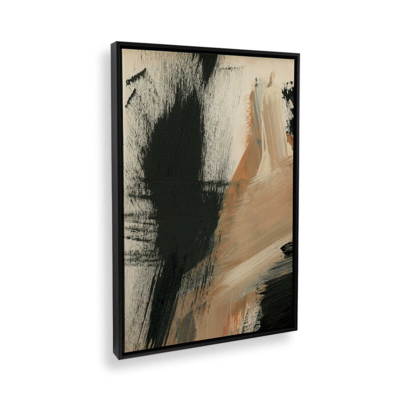 «Burnt Ochre Echoes I», reproduction sur toile dans un cadre doré, 12 po x 8 po, H 30,75 po x l 20,75 po, Noir satiné