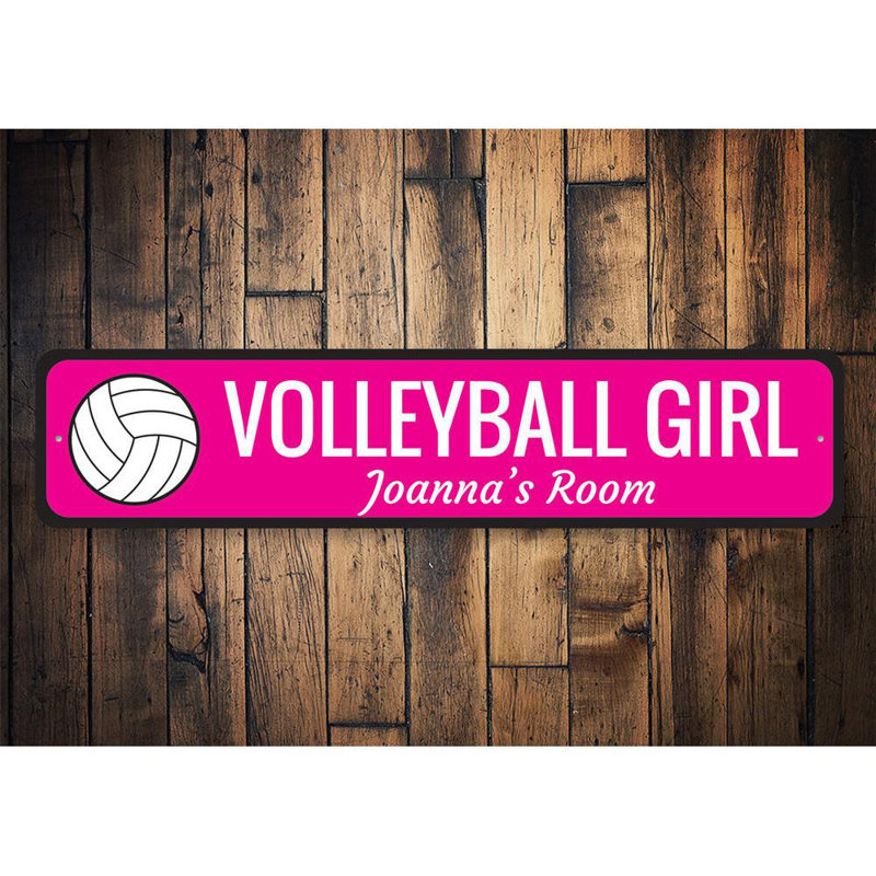 Panneau en aluminium personnalisé Volleyball Girl, H 4 po x l 18 po x P 0,04 po