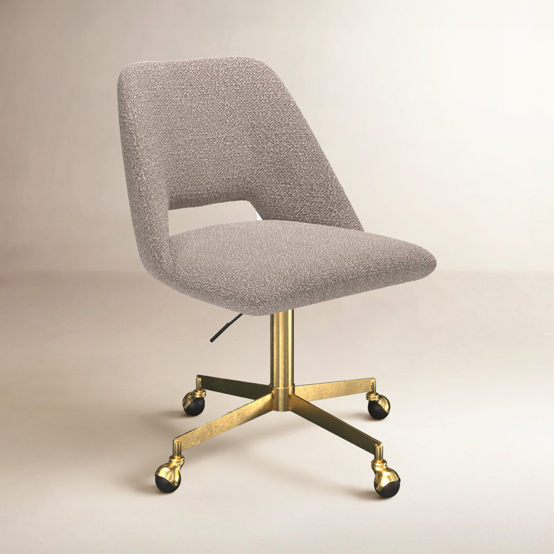 Borrego Swivel Boucle Task Chair, Gray