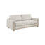 Canapé Lny, polyester beige, structure et pieds en bois brun naturel, 81 po