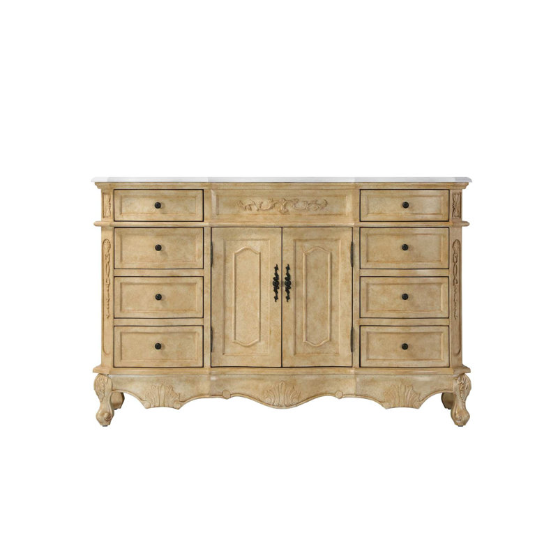 54 inch Single Bathroom Vanity in Antique Beige, Antique Beige