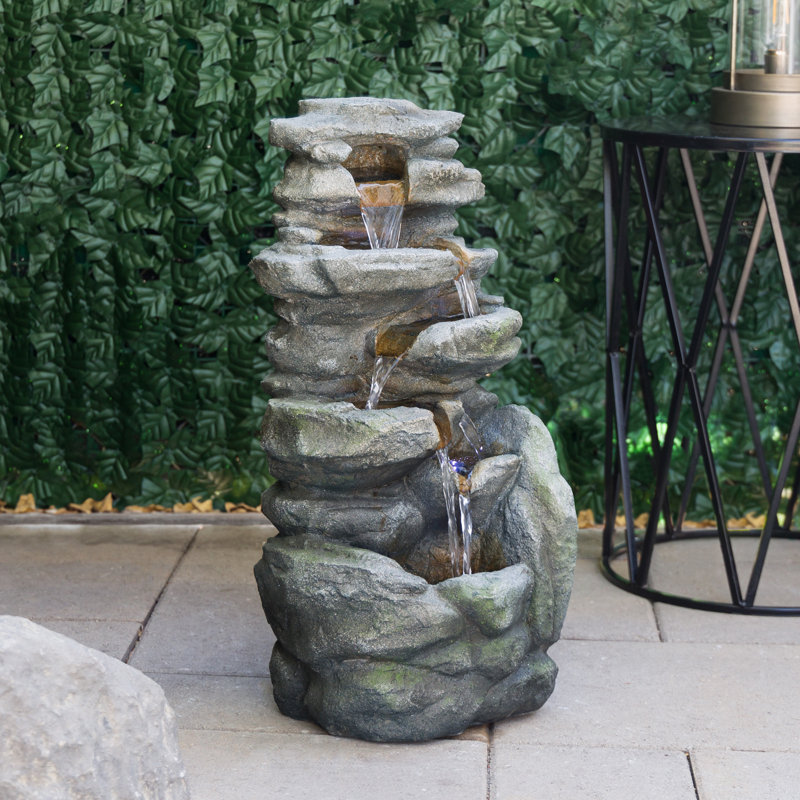 Fontaine en cascade avec DEL blanche