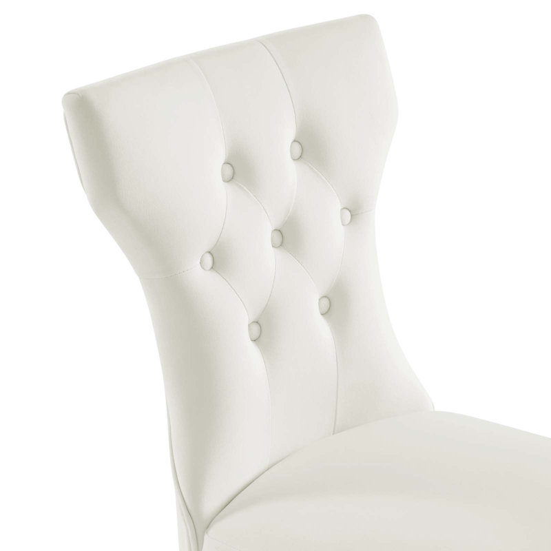 Modway Silhouette Performance Velvet Dining Chairs, White