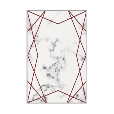 Premium Hall Carpet, 2.6 x 4.9 Feet, 100% Polyester, 650 gr/m² | Antibacterial, Non-Slip PVC Dot Underside, 0.3 in Pile Height | Machine Washable, 3D Digital Print, Durable & Stylish for Home Décor