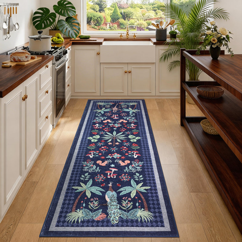Tapis de couloir de cuisine Jungle 2x6, tapis de couloir antidérapant à motif animal lavable, Tapis de couloir 2 pi x 6 pi