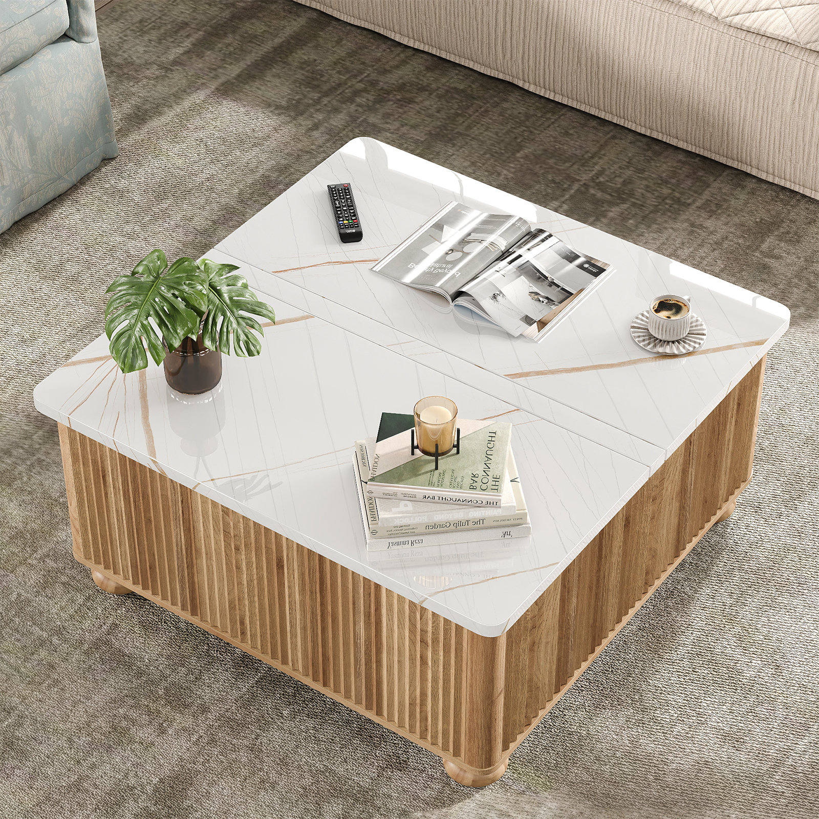 Alcott Hill® Lift Top Coffee Table With Storage, Square Coffee Tables