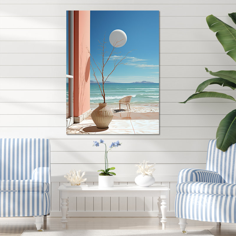 «Coastal Dream Simplicity Retreat» sur toile, Toile tendue, H 32 po x l 16 po x P 1 po