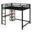 Lit mezzanine en métal Byblos avec bureau intégré et tablettes de rangement