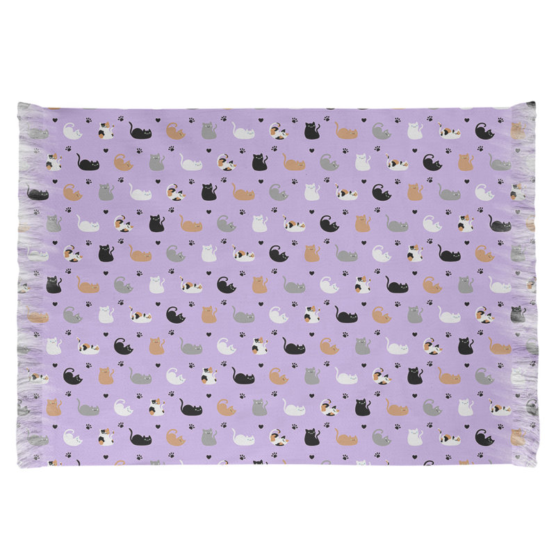 Tapis mauve à motif de chat Mcguigan, Non